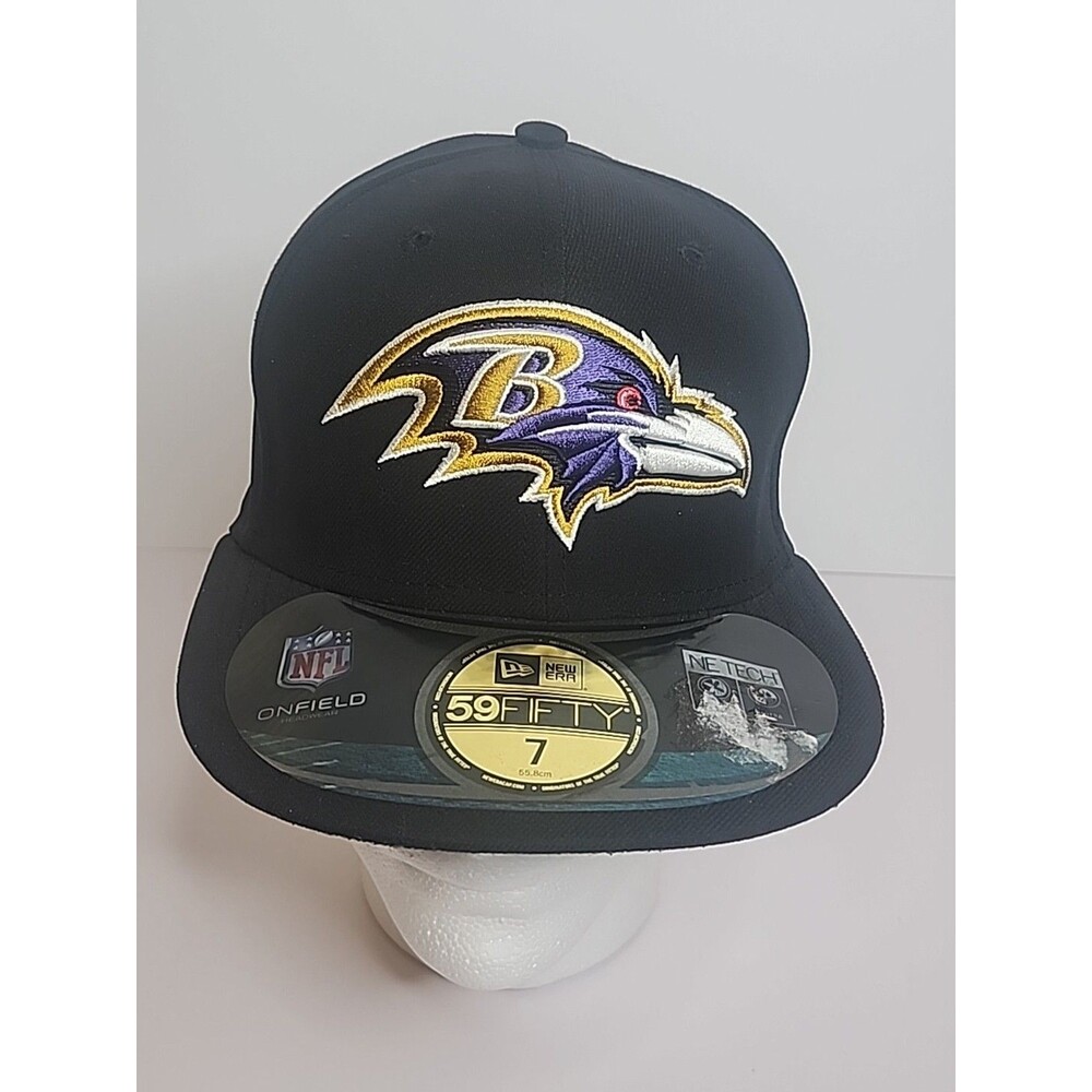 Baltimore Ravens New Era 59Fifty Hat Cap Size 7 Black NFL Embroidered